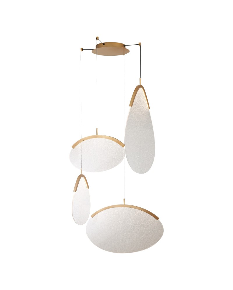 OASIS * LÁMPARA LED 54W ORO - 4 COLGANTES - DIMABLE TRIAC